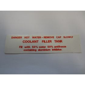Label - Coolant Tank