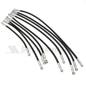 DeLorean Europe Budget Black Coated Stainless Braided Fuel Lines / Fuel Hoses SET