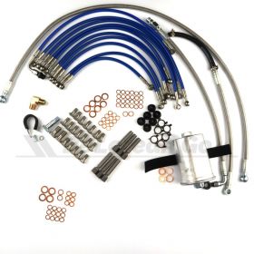 Premium Stainless Braided Set of 13 Fuel Lines Kit (British Made) - with or without new injectors and hardware - fully customisable in various colours
